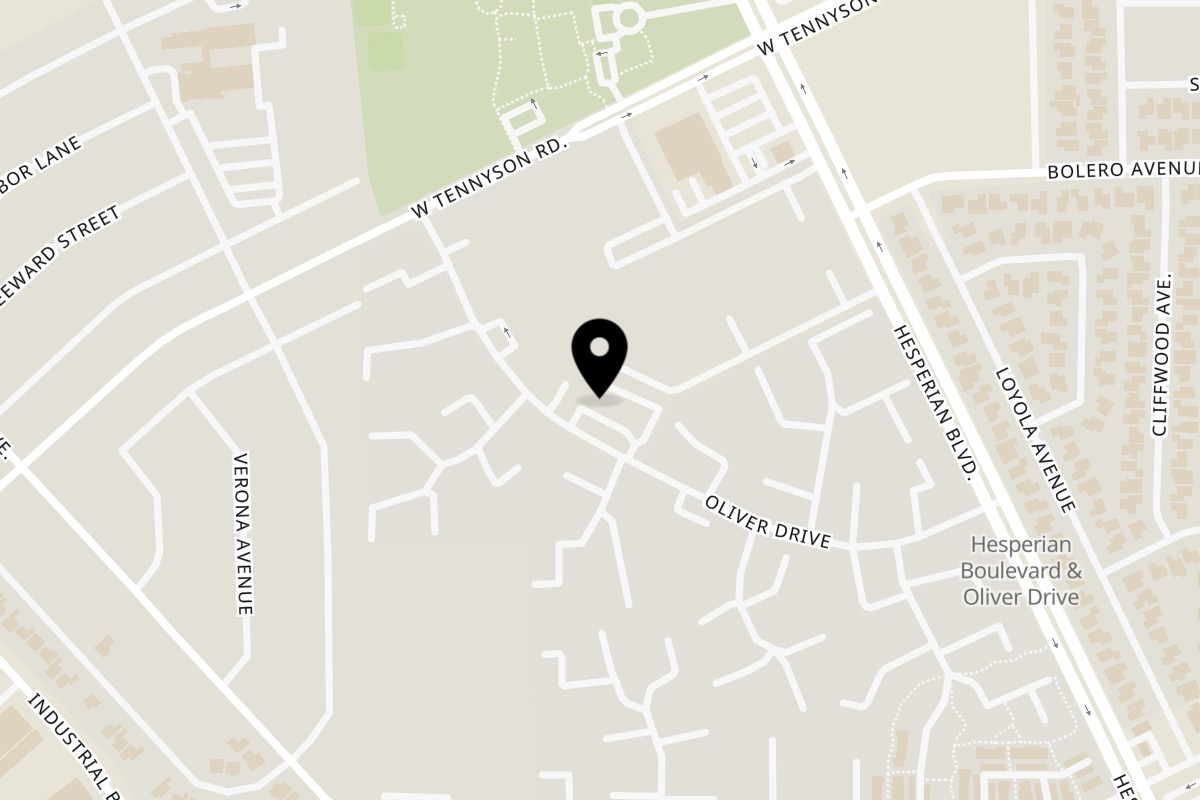 Map showing the location of Volcano Island on 2619 Oliver Dr in Hayward